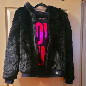 Limited Edition PINK Black Fur Jacket XS